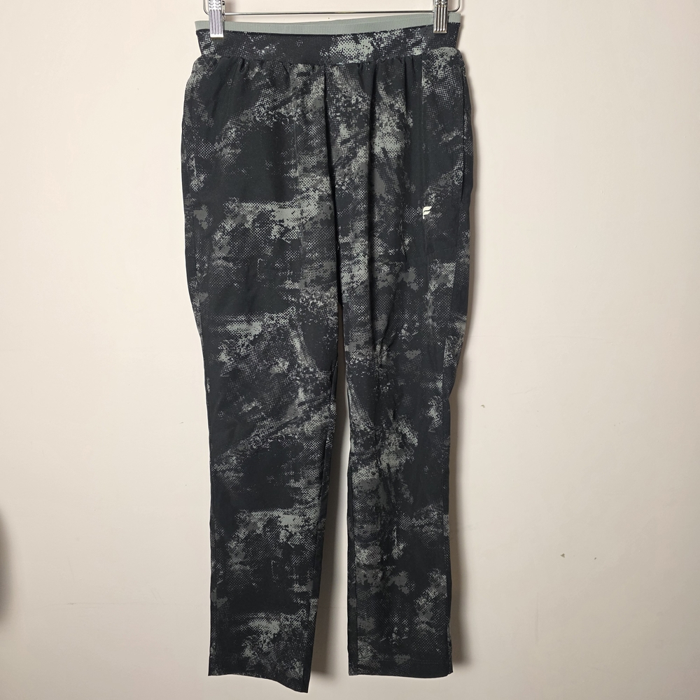 Fabletics Gray Black Abstract Print Joggers High Rise Athletic Pants Pockets XS